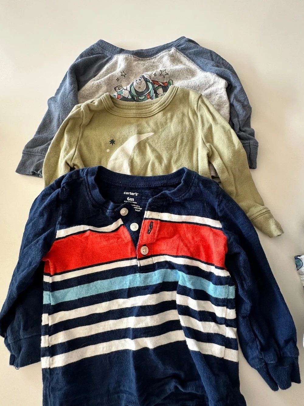 42 piece bundle of baby clothes size 6 months Carters pants onesies rompers pjs